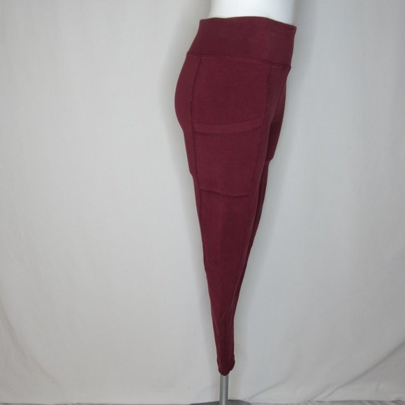 Saturday Sunday Anthropologie Maroon High Rise Stash Pocket Leggings Women's S - Picture 4 of 8